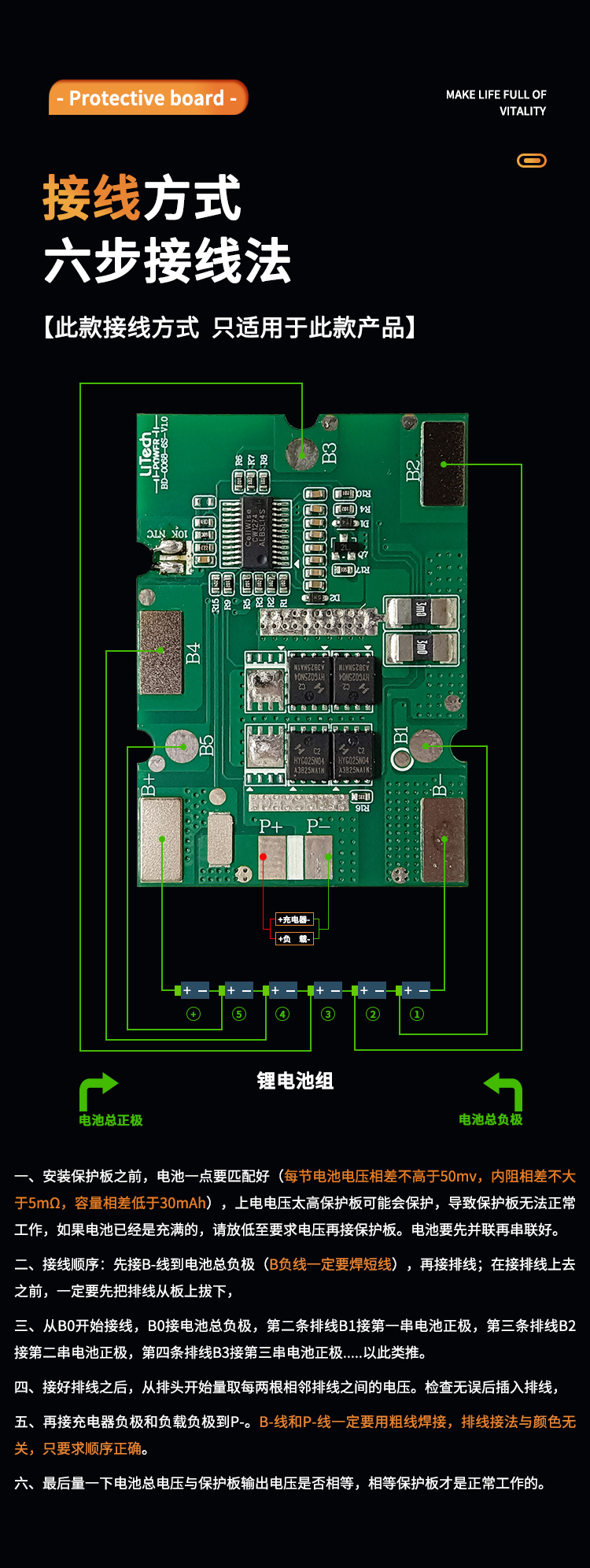 D1079 6串20A應(yīng)急照明電池保護板(圖2)